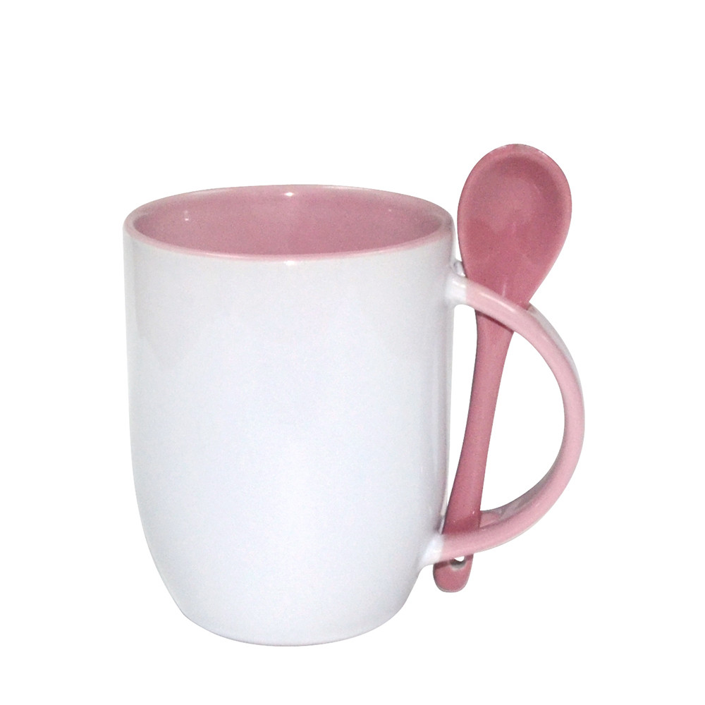 Tasse cuillère à sublimation couleur 11oz-rose