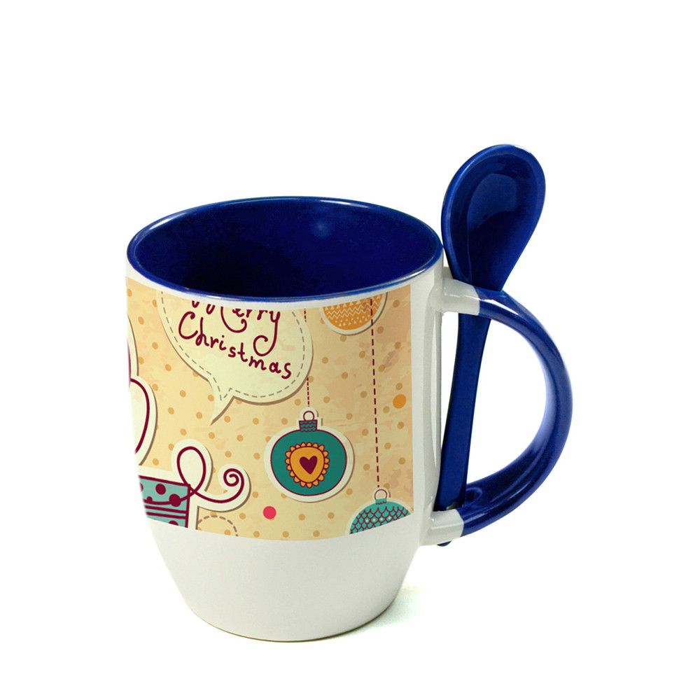 Tasse cuillère à sublimation couleur 11oz-bleu