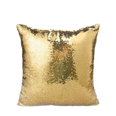 Housse de coussin à paillettes (or et argent)