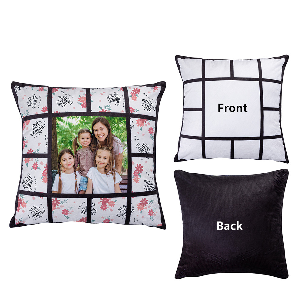 Housse de coussin en peluche à 13 panneaux par sublimation (40*40cm/15.75"x15.75")