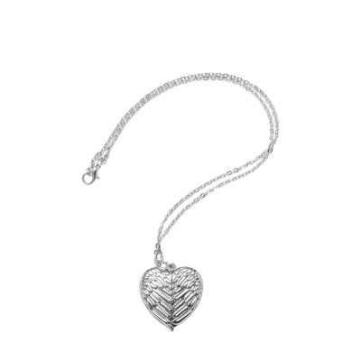 Collier coeur ailes d’ange (argent) Collier coeur ailes d'ange (argent)