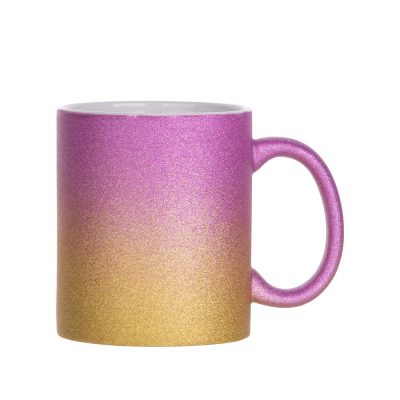 Tasse à paillettes à fond dégradé de 11 oz/330 ml (violet + or)