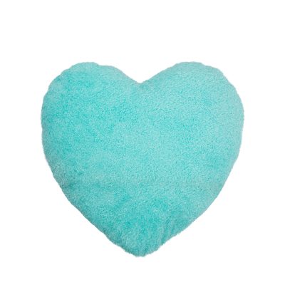 Housse de coussin en peluche mélangée en forme de cœur (blanc et vert, 40 x 40 cm)
