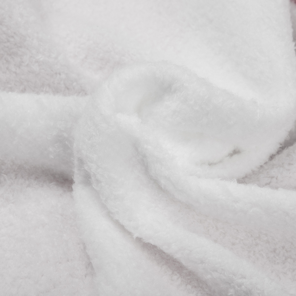 Housse de coussin carrée en peluche mélangée (blanc avec blanc, 40 x 40 cm)