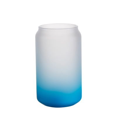 Tasses en verre 13oz/400ml dégradé bleu clair