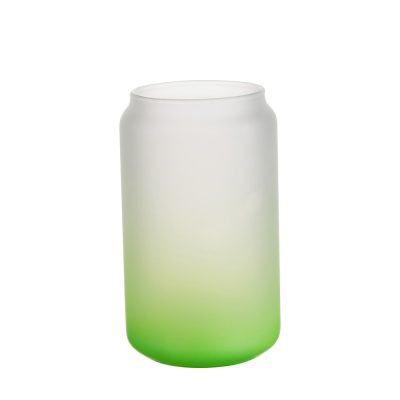 Tasses en verre de 13 oz/400 ml, vert dégradé
