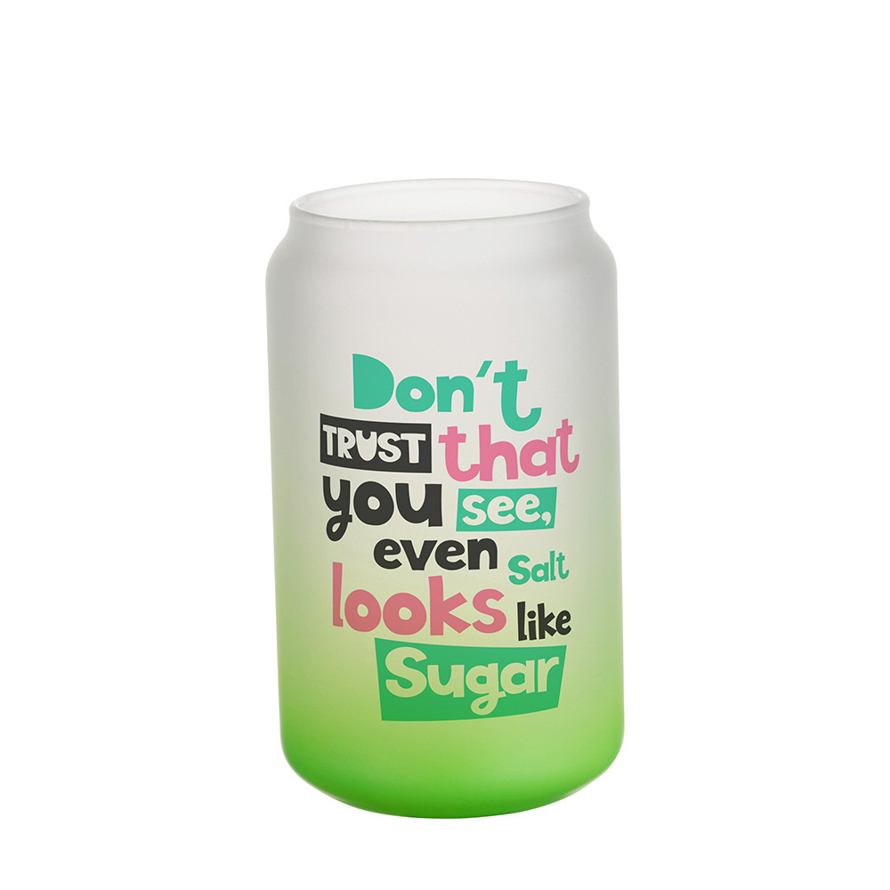 Tasses en verre de 13 oz/400 ml, vert dégradé