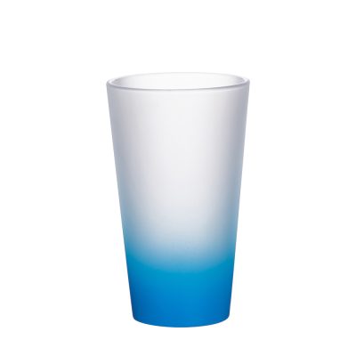 Tasse en verre de 17 oz (dégradé de couleur bleu clair)