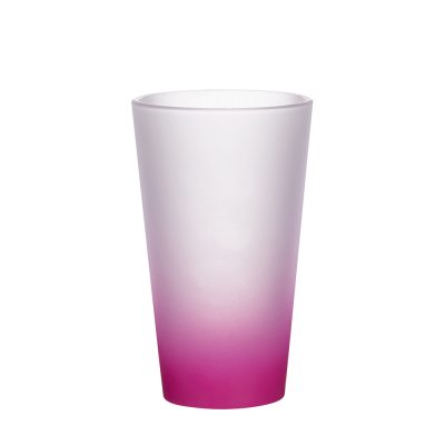 Tasse en verre de 17 oz (dégradé de couleur rose rouge)