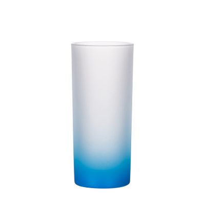 Tasse en verre de 10 oz (dégradé de couleur bleu clair)
