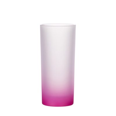 Tasse en verre de 10 oz (dégradé de couleur rose rouge)
