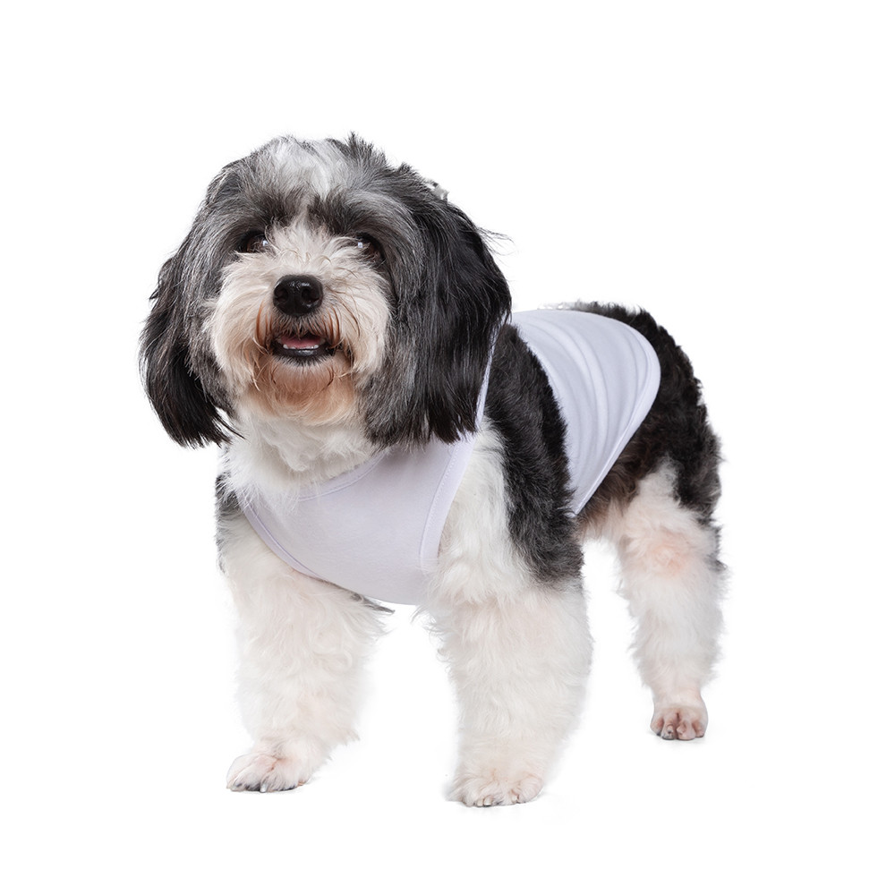 T-shirt débardeur pour chien à sublimation L (blanc)