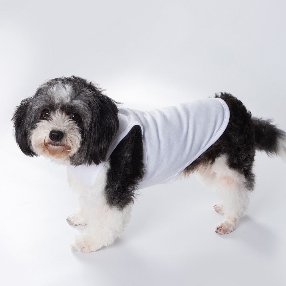 T-shirt débardeur pour chien à sublimation L (blanc)