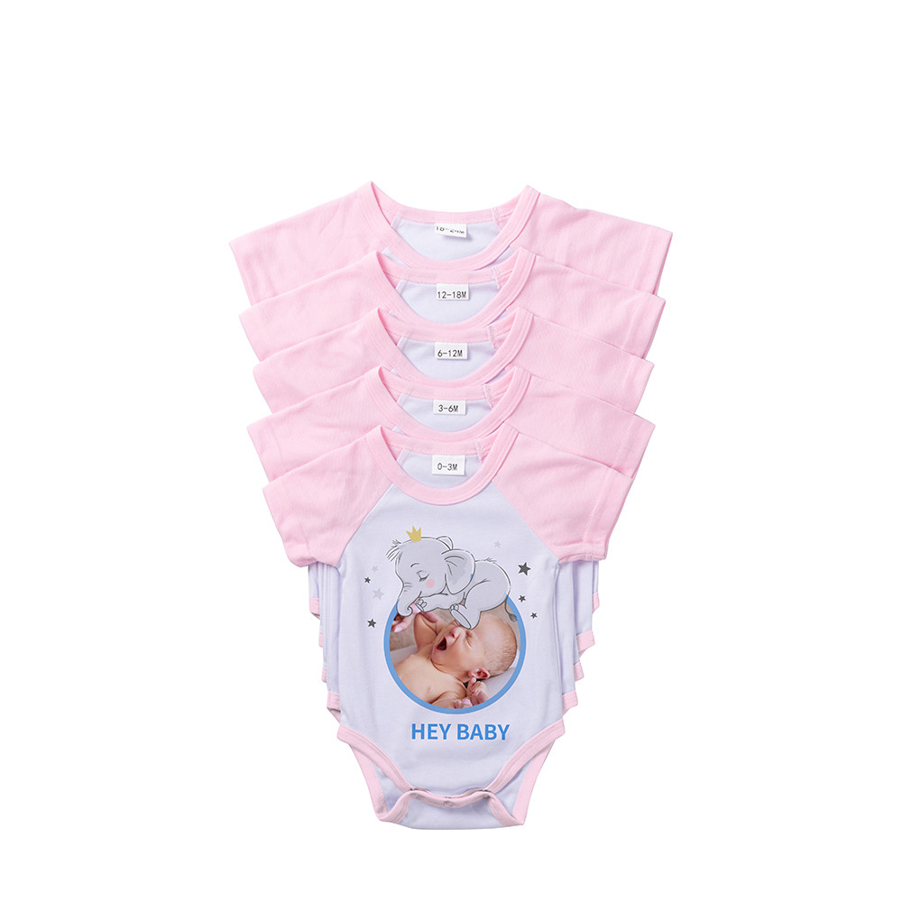 Combinaison bébé manches courtes Raglan M (rose, 3-6M)