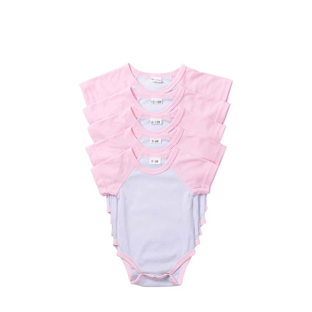 Combinaison bébé manches courtes Raglan M (rose, 3-6M)