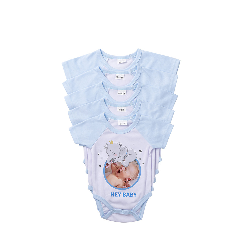 Combinaison bébé manches courtes Raglan L (bleu clair, 6-12M)