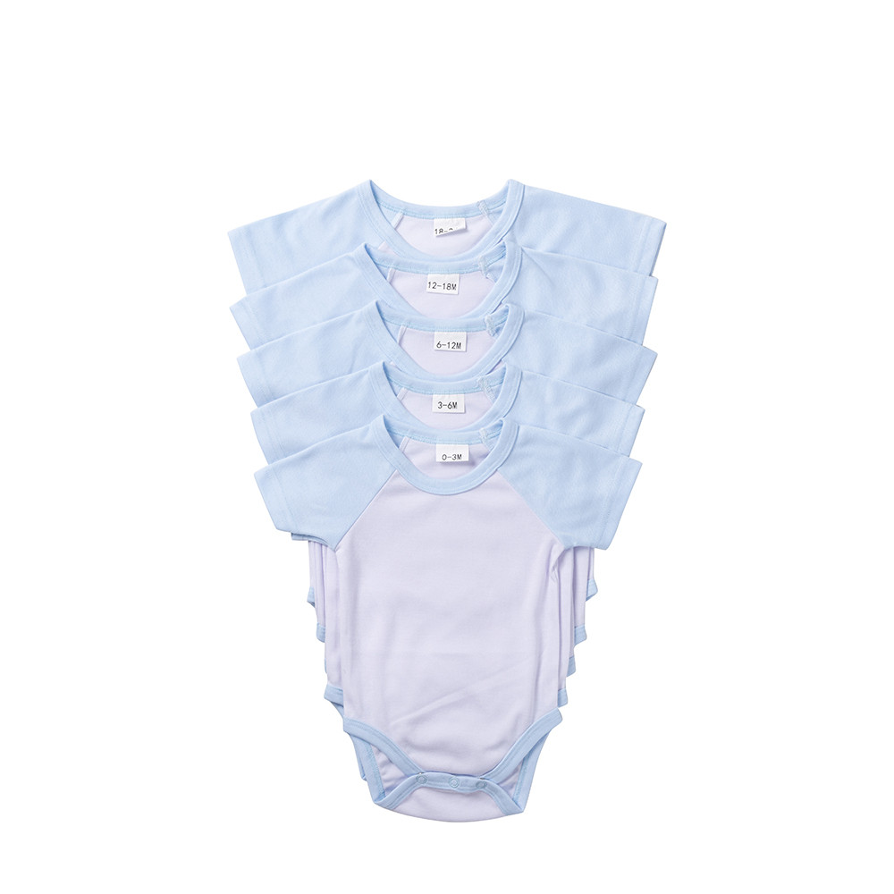 Combinaison bébé manches courtes Raglan L (bleu clair, 6-12M)