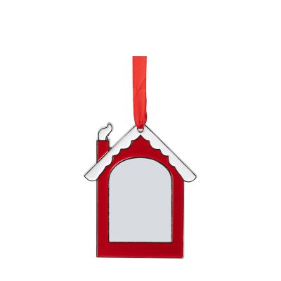 Ornement en métal maison en pain d'épice rouge de 3 po