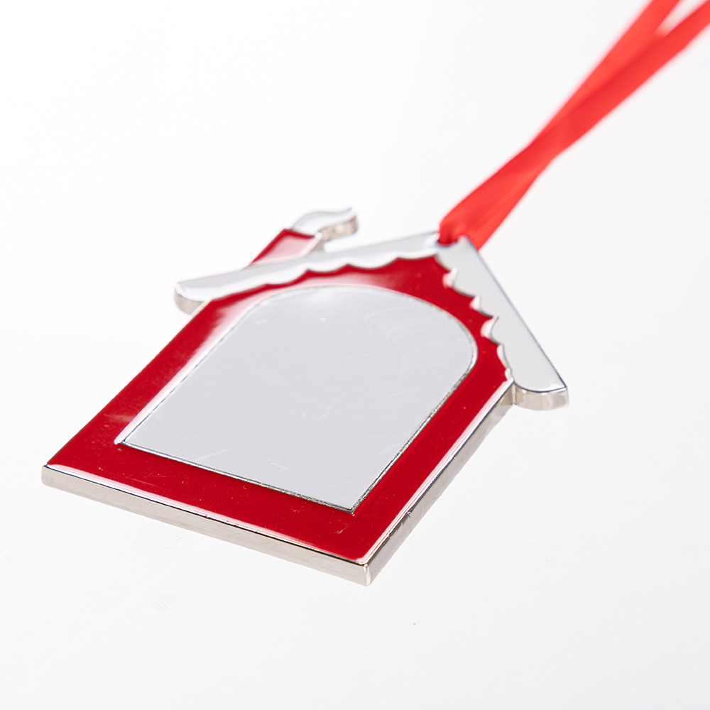 Ornement en métal maison en pain d'épice rouge de 3 po