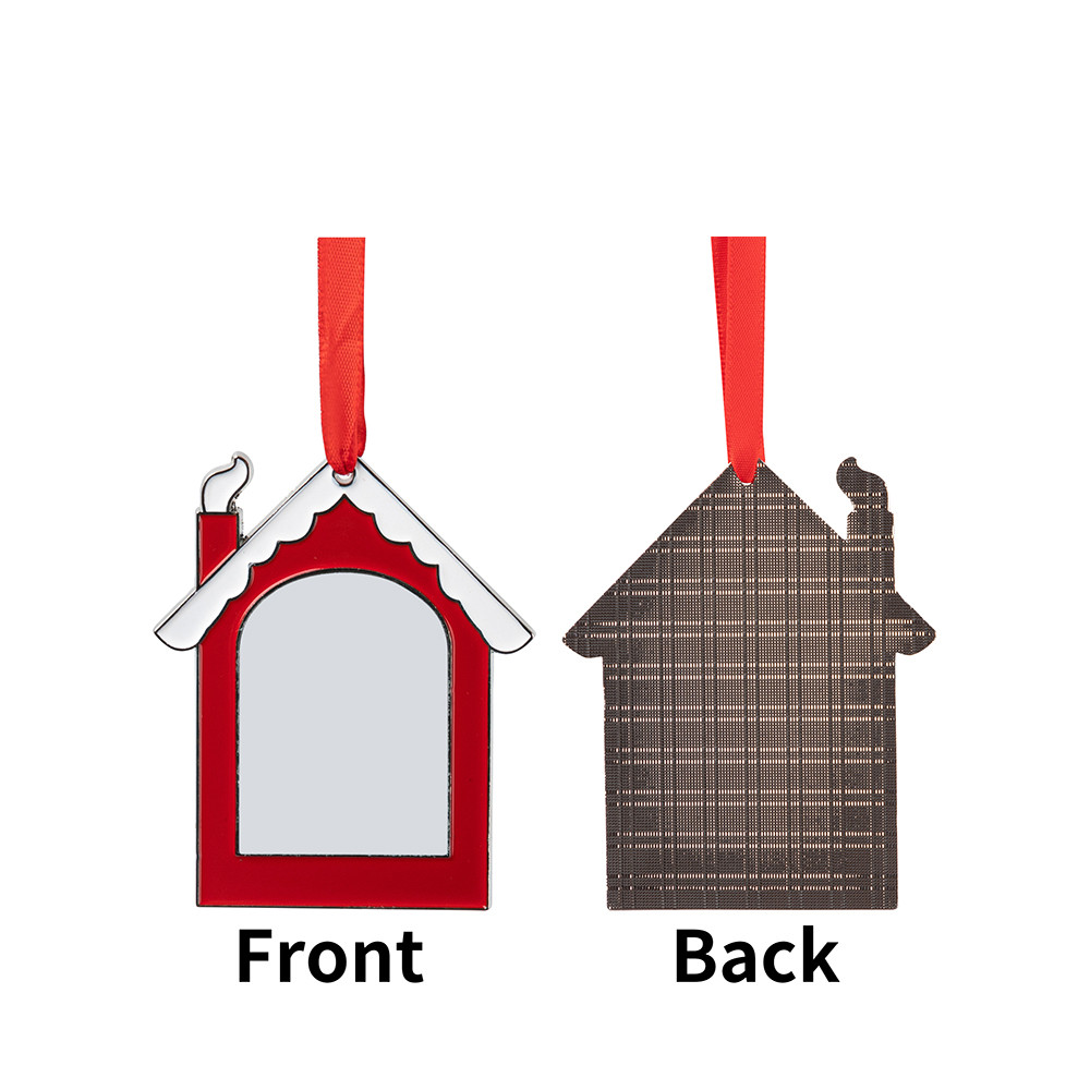 Ornement en métal maison en pain d'épice rouge de 3 po