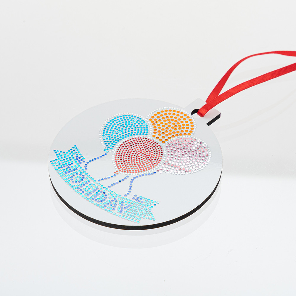 Feuille de transfert en faux strass (ballon, 6 x 8 cm) 5 feuilles/paquet