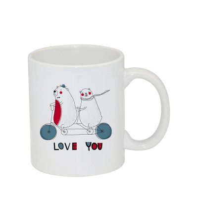 Tasse à revêtement blanc de 11 oz avec boîte individuelle blanche