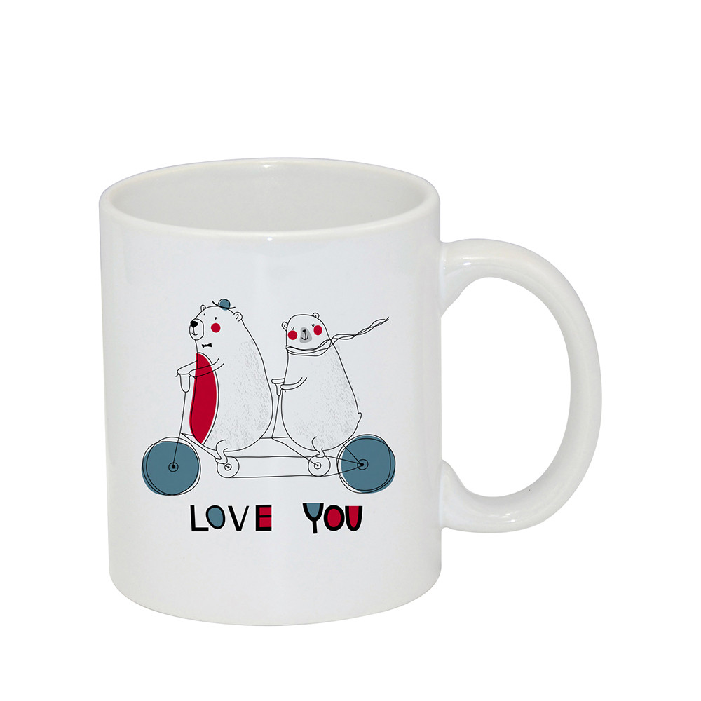 Tasse à revêtement blanc de 11 oz avec boîte individuelle blanche