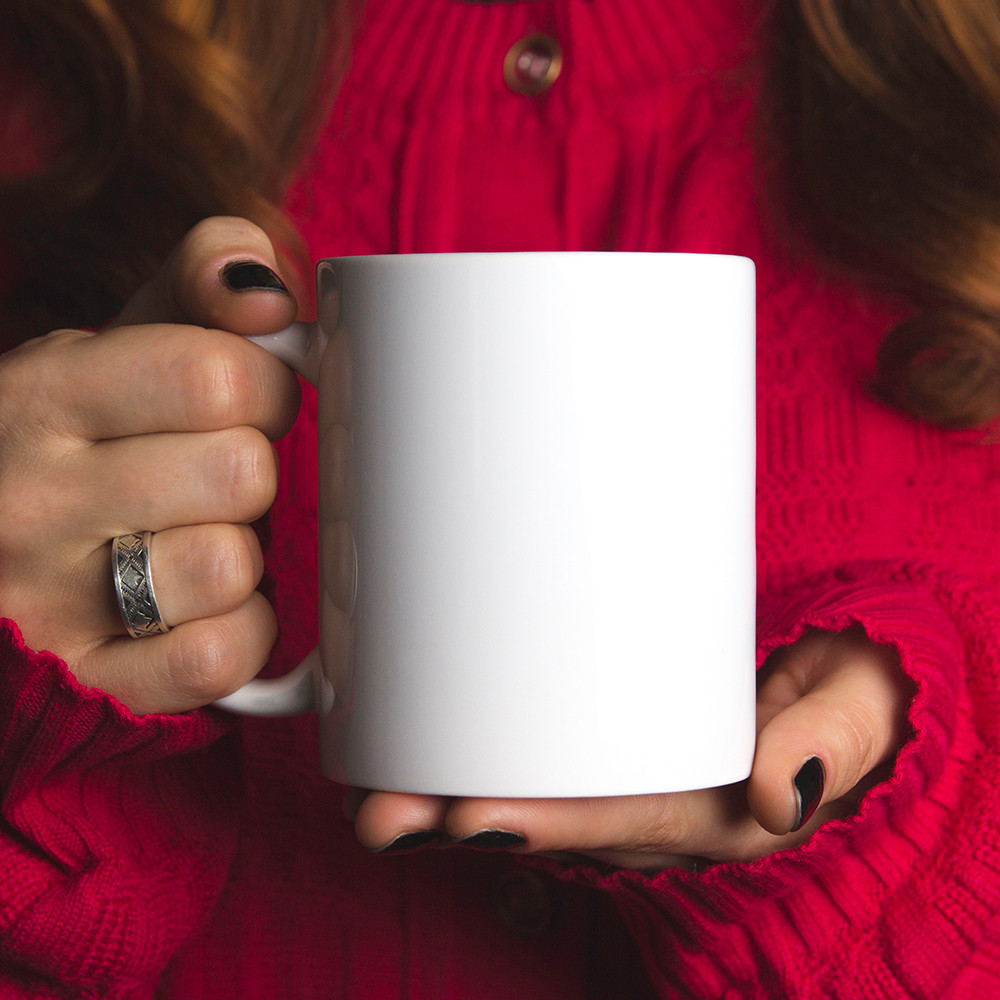 Tasse à revêtement blanc de 11 oz avec boîte individuelle blanche