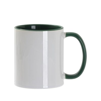 Tasse de couleur intérieure/poignée de 11oz-vert