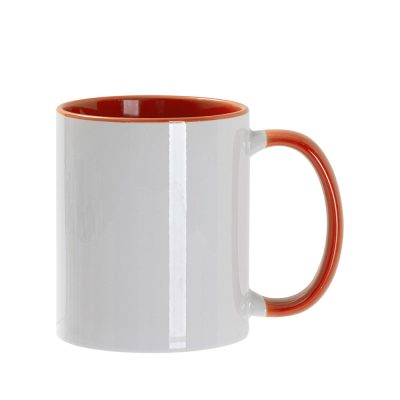 Tasse de couleur intérieure/poignée de 11 oz-Orange