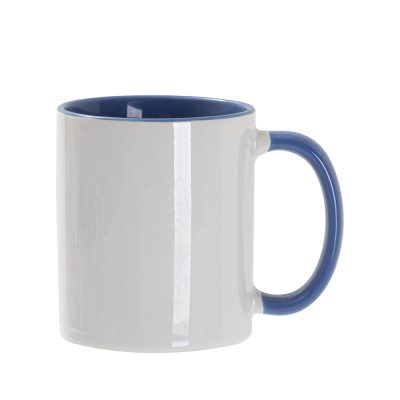 Tasse de couleur intérieure/poignée de 11 oz, bleu clair