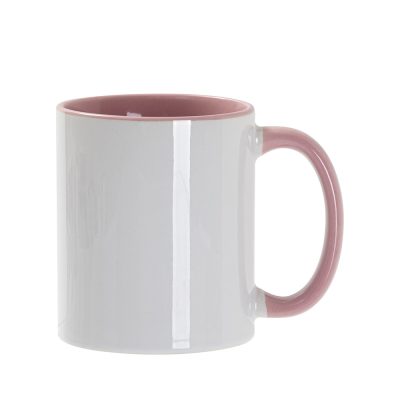 Tasse de couleur intérieure/poignée de 11 oz, rose
