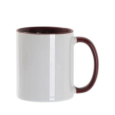 Tasse de couleur intérieure/poignée de 11 oz-marron