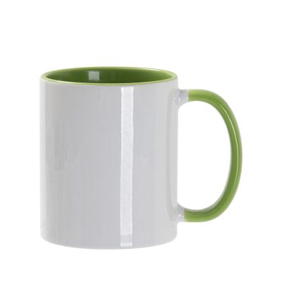 Tasse de couleur intérieure/poignée de 11oz-Vert clair