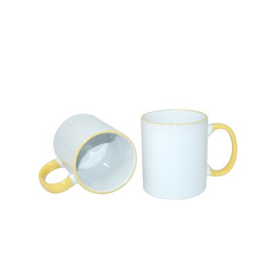 Tasse à poignée à bord de 11 oz - Jaune