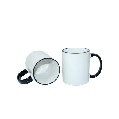 Tasse à poignée à bord de 11 oz - Noir