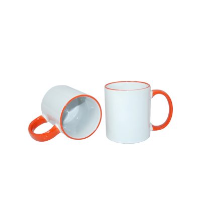Tasse à poignée à bord de 11 oz - Orange