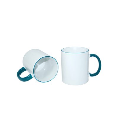Tasse à poignée à bord de 11 oz - Vert