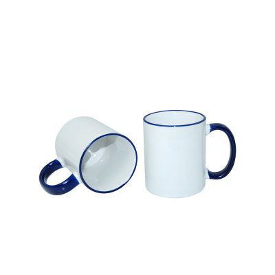 Tasse à poignée à bord de 11 oz - Bleu