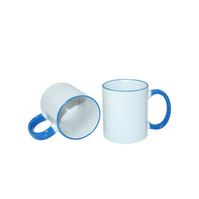 Tasse à poignée à bord de 11 oz - Bleu clair