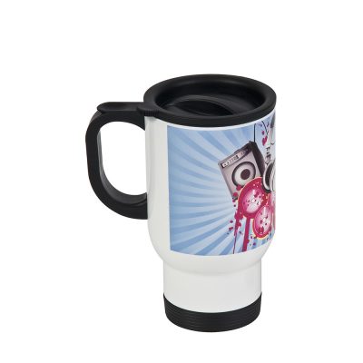 Tasse en acier inoxydable de 14 oz/420 ml - Blanc complet