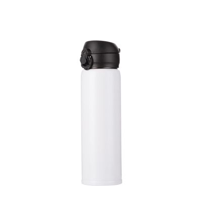 Bouteille en acier inoxydable avec couvercle pop de 500 ml/17 oz (blanc)
