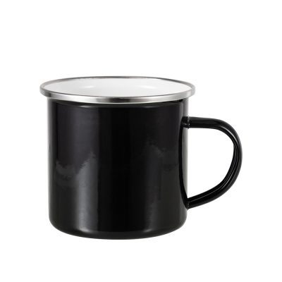 Tasse en émail coloré de 12 oz/360 ml (noir)