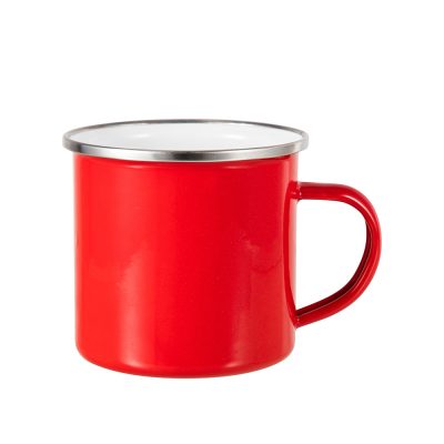 Tasse en émail coloré de 12 oz/360 ml (rouge)