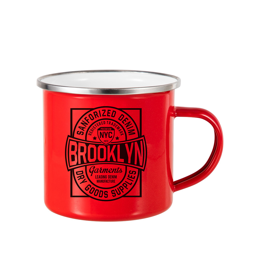 Tasse en émail coloré de 12 oz/360 ml (rouge)