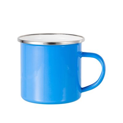 Tasse en émail coloré de 12 oz/360 ml (bleu clair)