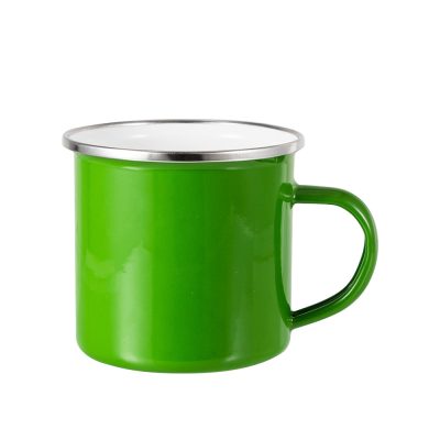 Tasse en émail coloré de 12 oz/360 ml (vert)