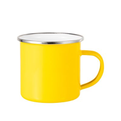 Tasse en émail coloré de 12 oz/360 ml (jaune)