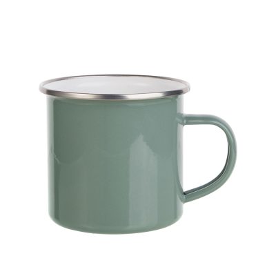 Tasse en émail coloré de 12 oz/360 ml (gris vert)
