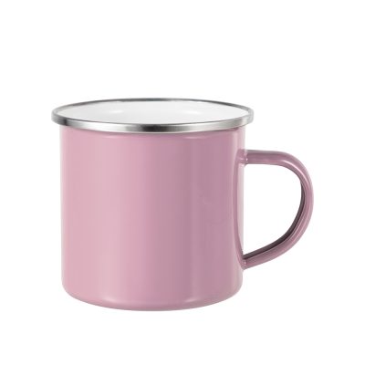 Tasse en émail coloré de 12 oz/360 ml (rose)